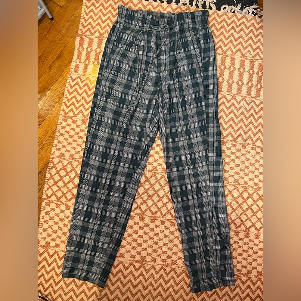 Free People - Pants - ROOMY FIT - Size 4 - Green Plaid Color